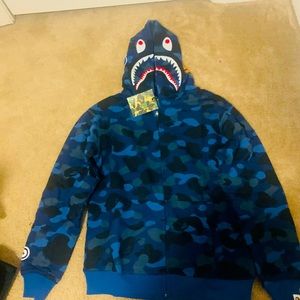 Blue bape hoodie